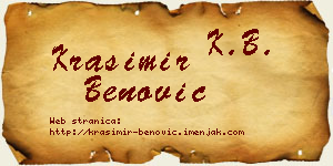 Krasimir Benović vizit kartica
